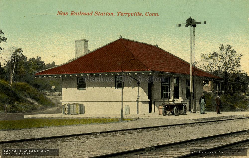 Postcard: New Railroad Station, Terryville, Connecticut